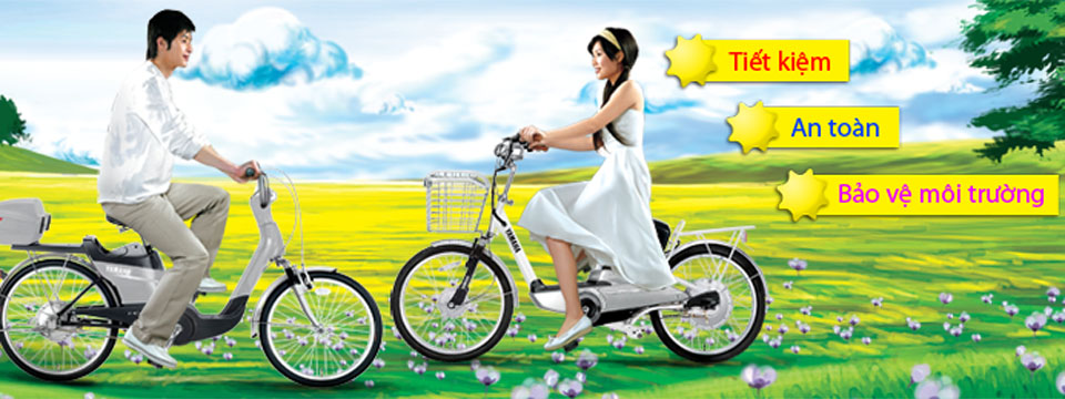 baner xe đạp điện và người mẫu