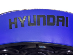 Logo Hyundai Yên trước xe đạp điện Hyundai