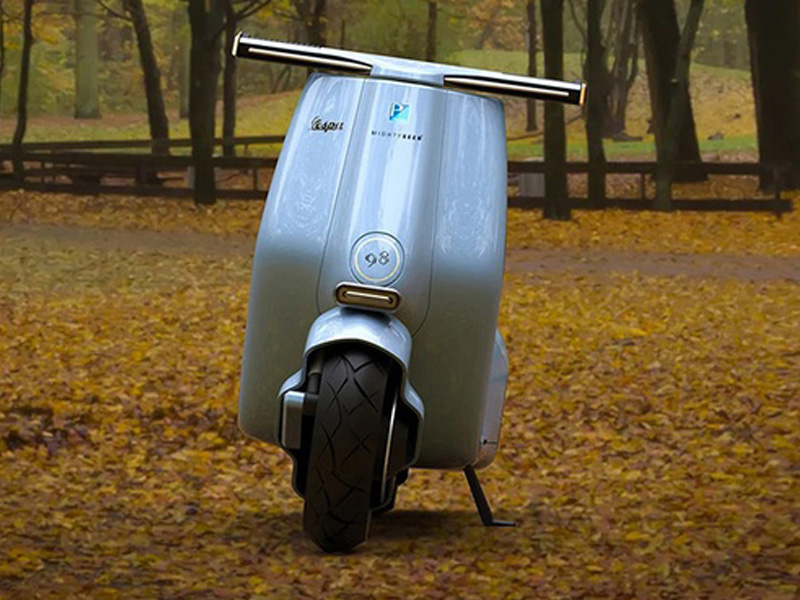 Concept xe điện Vespa 98 của Mightyseed mang thiết kế hoài cổ