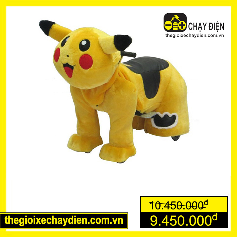 Xe thú nhồi bông Pikachu chạy điện trẻ em size nhỏ