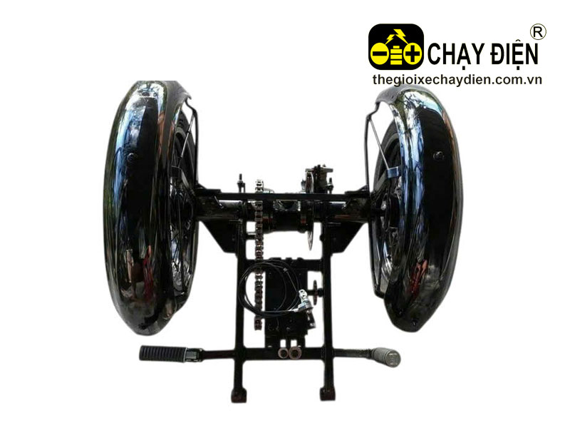 Gàn sau  xe máy 3 bánh có visai, số lùi, thắng đĩa