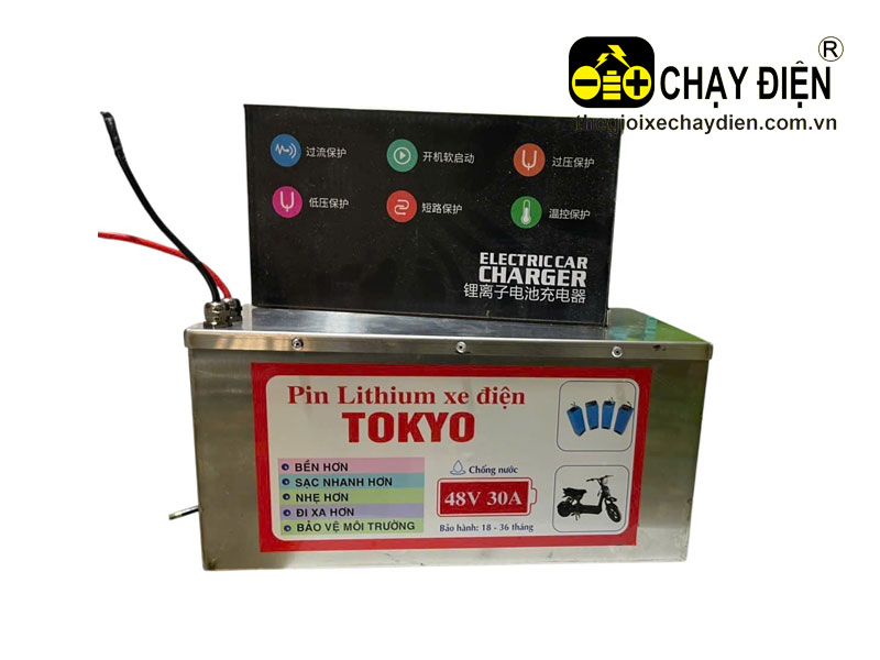 Pinlithium xe điện TOKYO 48V 30Ah