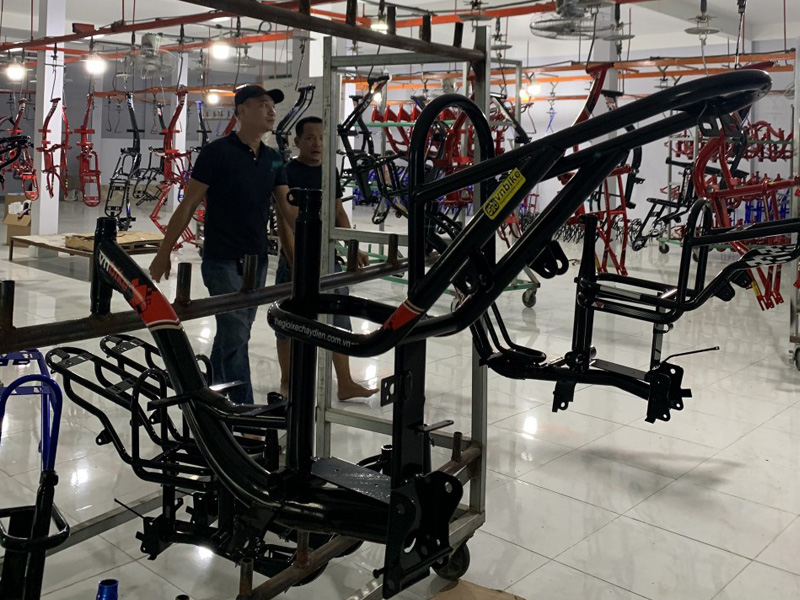 Quy trình sơn khung sườn xe đạp điện tại Thế Giới Xe Chạy Điện