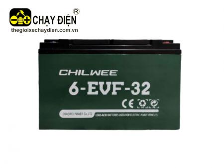 Ắc quy cũ 3 bánh điện chở hàng 12V 32AH