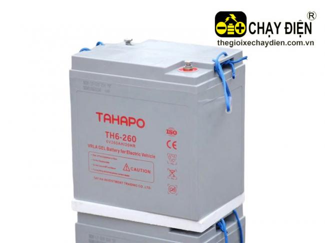 Ắc quy xe điện TAHAPO TH6-260 (6V-260Ah) Trắng sữa