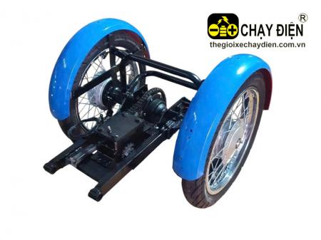 Càng xe máy 3 bánh lắp xe tay ga, có visai, số lùi