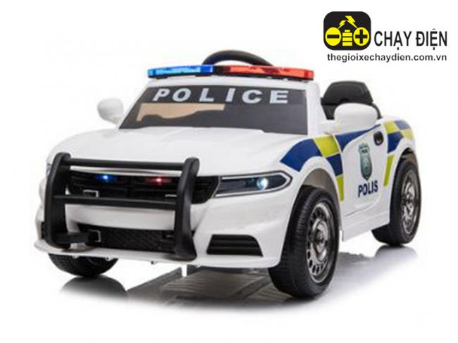 Ô tô điện cảnh sát đồ chơi trẻ em C666 Trắng