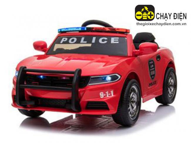 Ô tô điện cảnh sát đồ chơi trẻ em C666 Đỏ