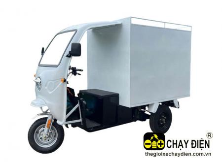 Xe 3 bánh điện chở hàng thùng kín 1000kg