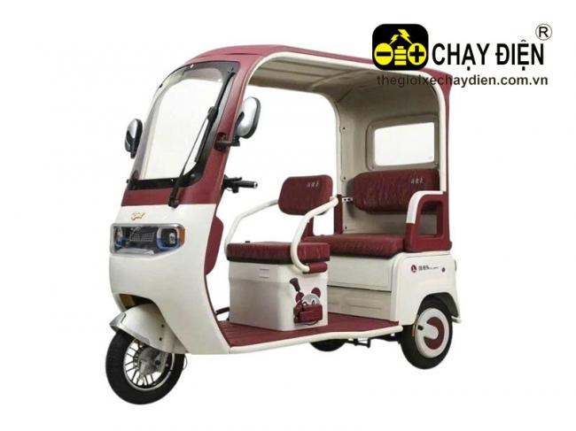 Xe 3 bánh điện mái che Vnbike J5 Đỏ đô