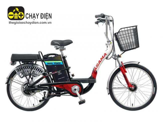 Xe đạp điện Asama EBK-002R Pin LIPO Đỏ đen