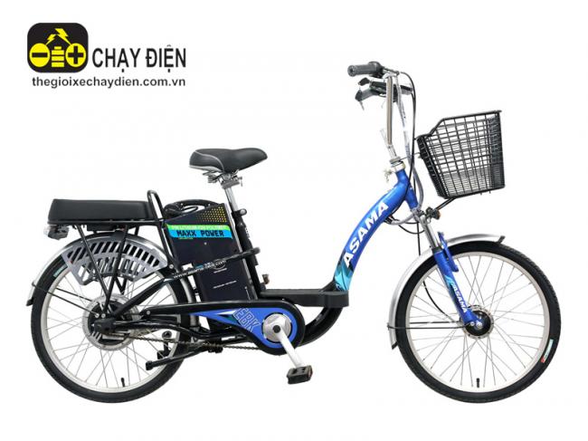 Xe đạp điện Asama EBK-002R Pin LIPO Xanh dương