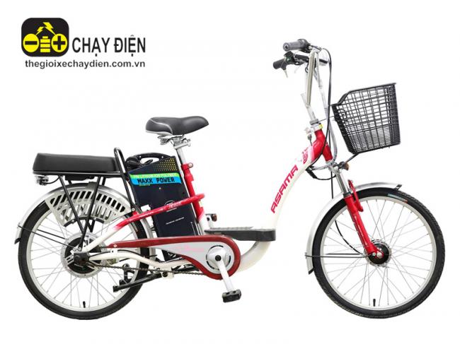 Xe đạp điện Asama EBK-002R Pin LIPO Đỏ trắng