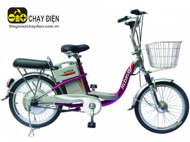 Xe đạp điện Hitasa Inox màu 22 Hồng