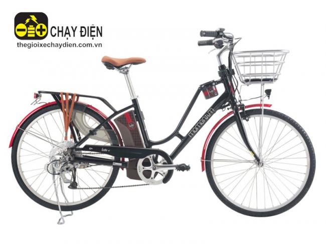 Xe đạp điện Latte E+ Pin Lithium Đỏ đen