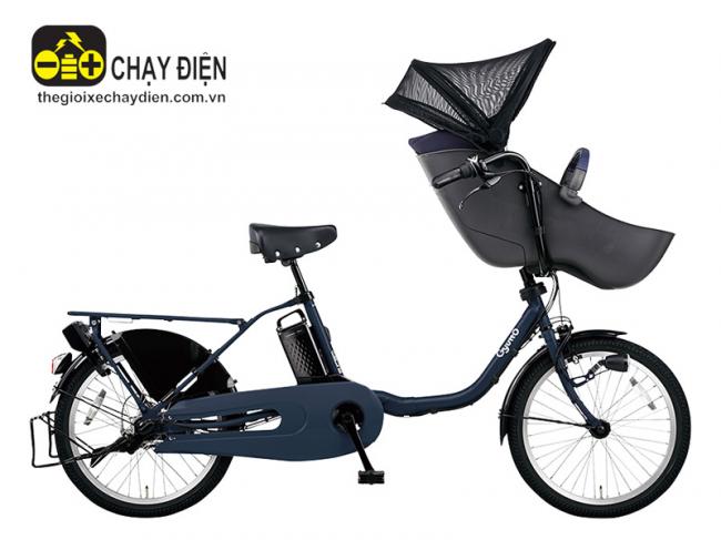 Xe đạp điện trợ lực chở trẻ em Panasonic Gyutto KX Xanh đen