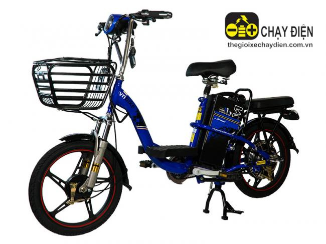 Xe đạp điện Vnbike V1 18inh Tem đen khung xanh