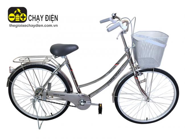Xe đạp Thống Nhất Mini inox cỡ 24″ ( TN 219-05-24” ) Bạc