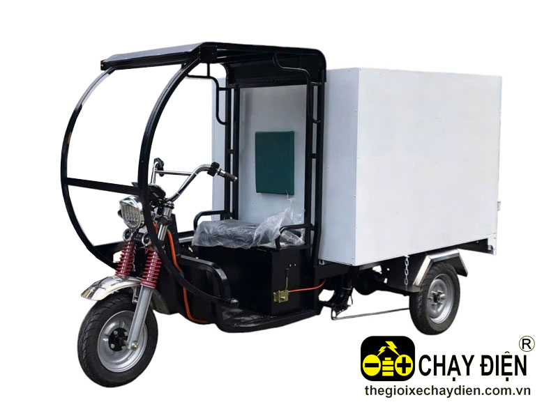 Xe 3 bánh điện chở hàng thùng kín Inox Smart E500 Pro