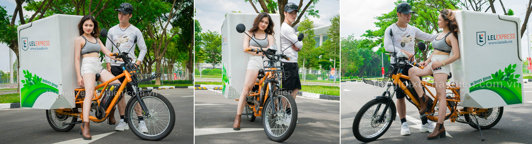 Xe đạp điện chở hàng 