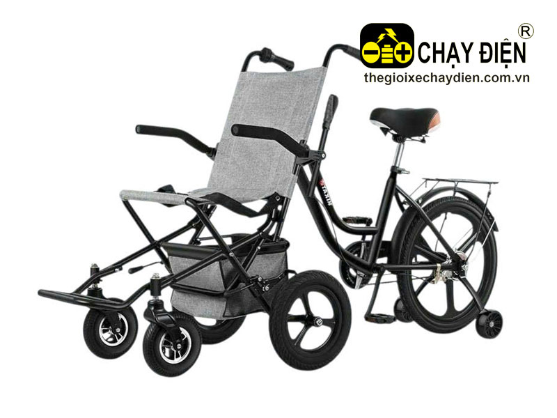 Xe lăn tháo lắp phần đạp