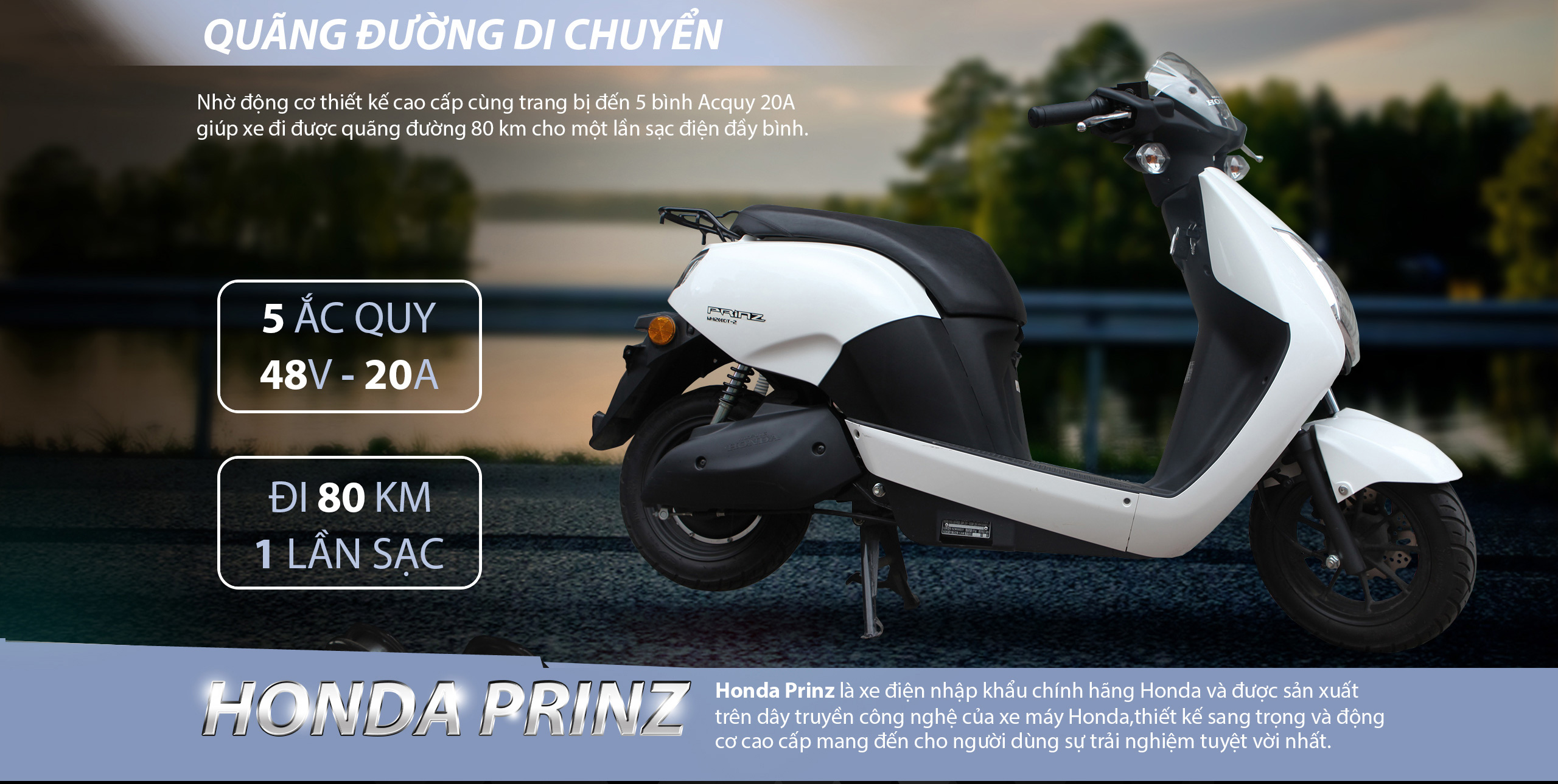 Xe máy điện Honda Prinz nhập khẩu  2banhvn
