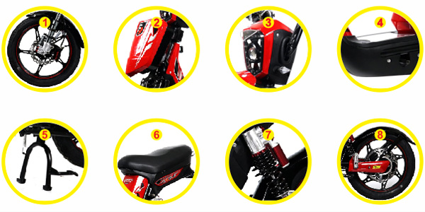 Chi tiết Xe đạp điện EV S9 Chi tiết Xe đạp điện EV S9 các bộ phận
