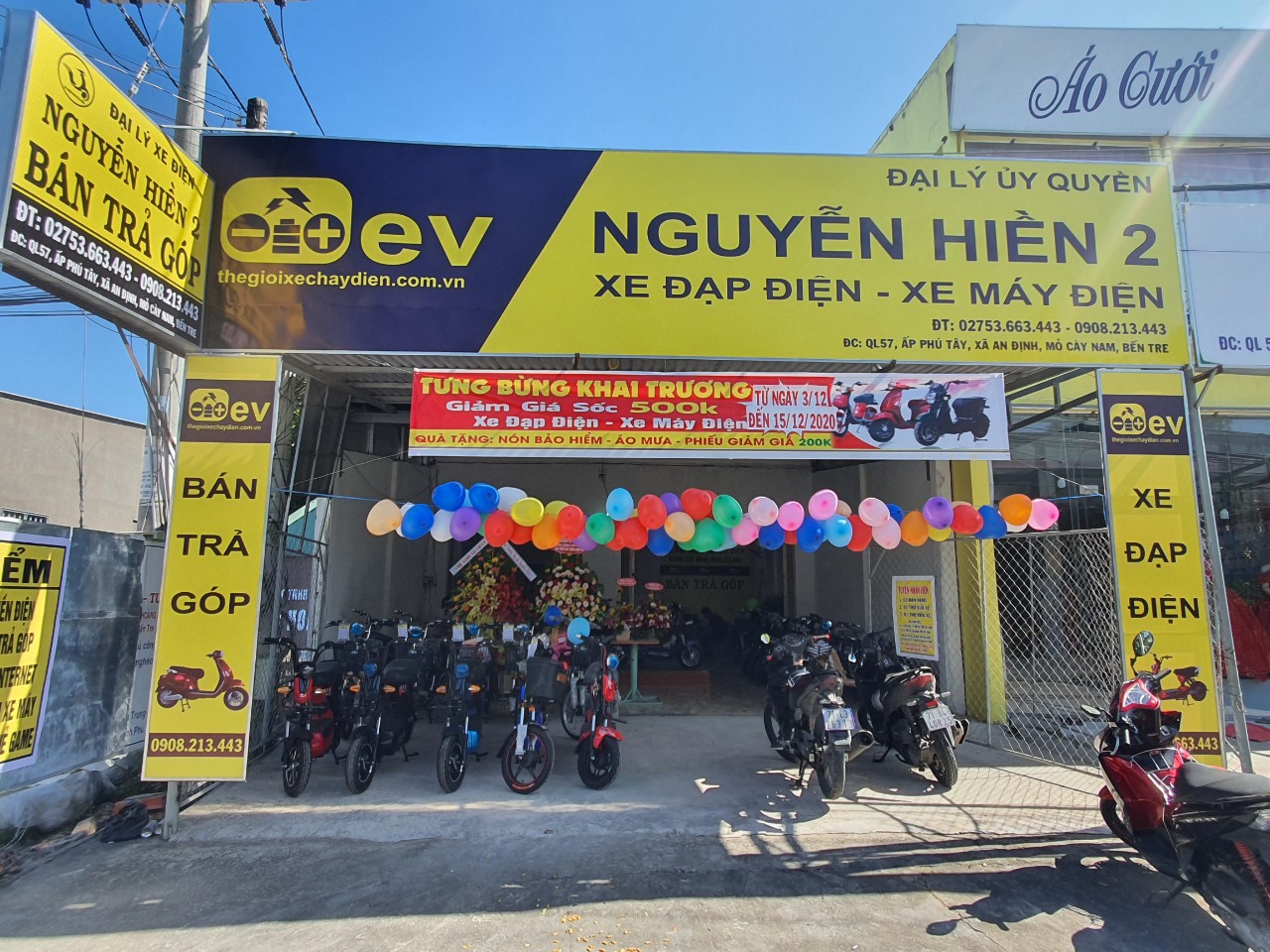 Ngày 3/12 đại lý xe điện Nguyễn Hiền 2 của TGXCĐ chính thức khai trương tại An Định, Bến Tre
