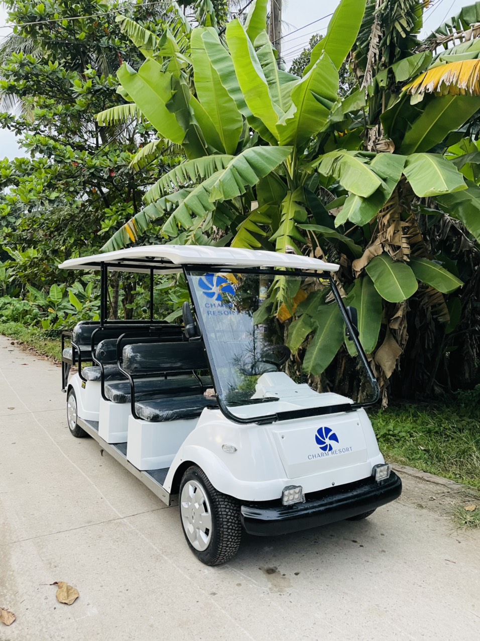 Charm Resort Long Hải sử dụng xe chạy điện đưa đón du khách trong khu với mong đợi mang lại trải nghiệm thư thái cho mỗi cá nhân ghé thăm