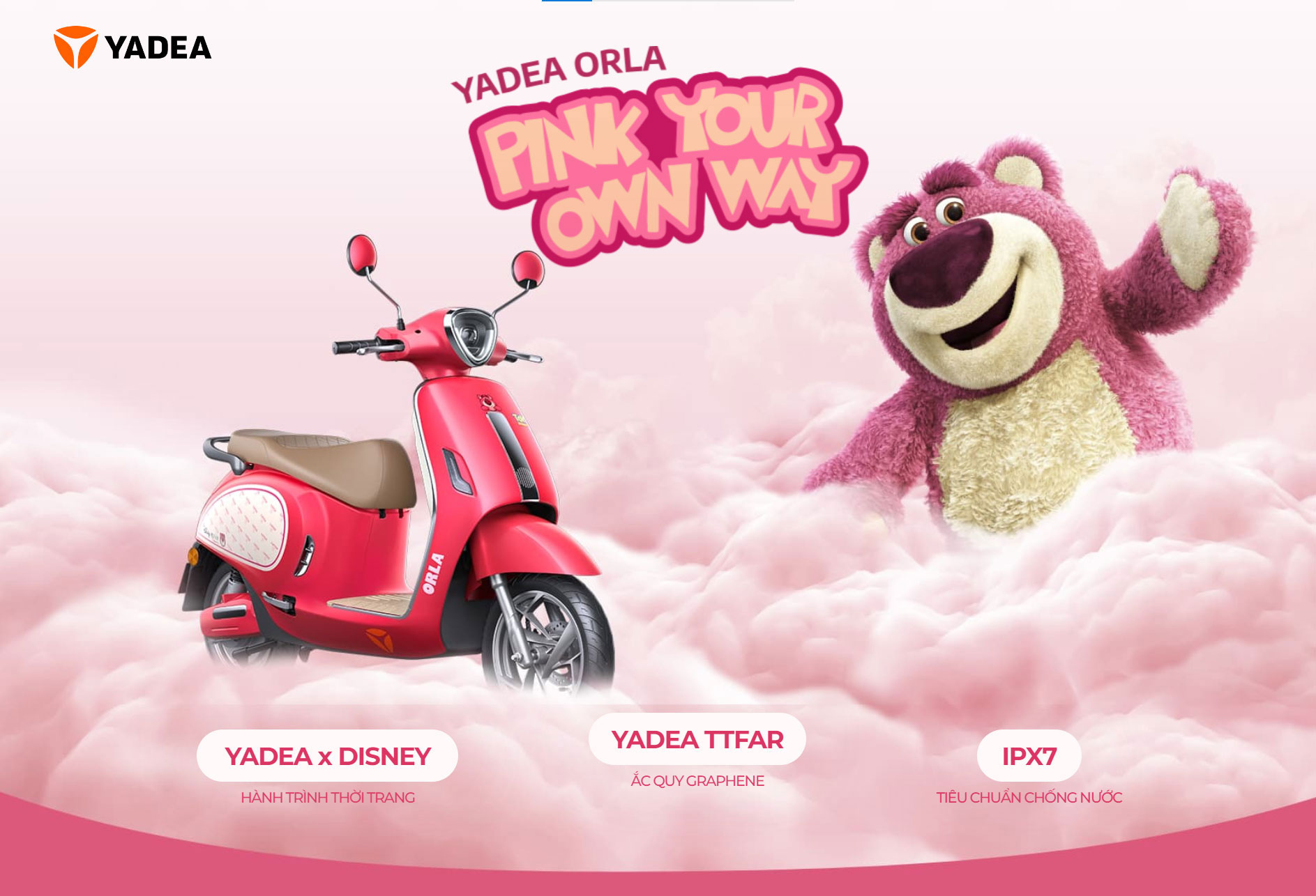 Xe máy điện Yadea ORLA Pink Your Own Way