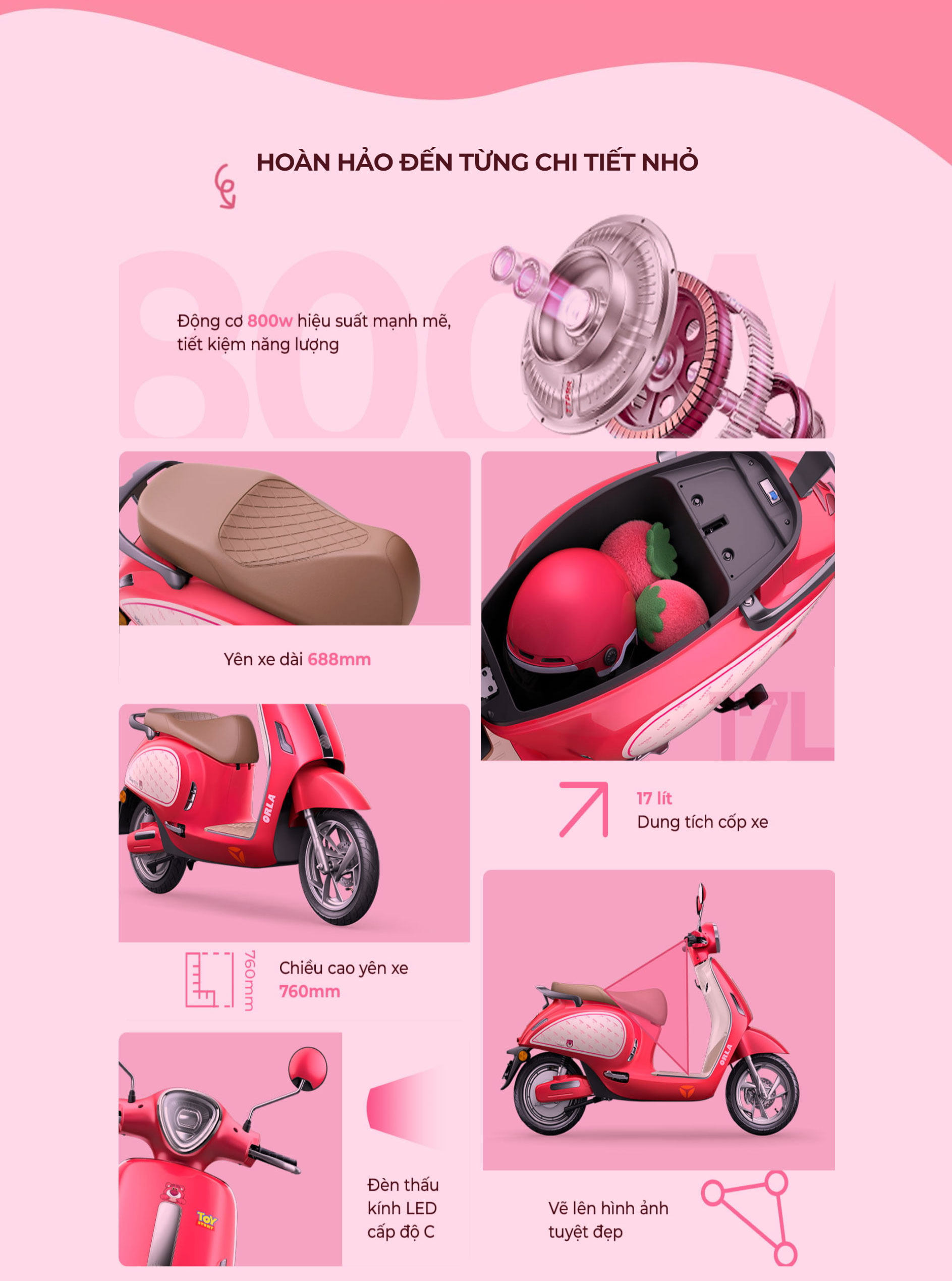 Xe máy điện Yadea ORLA Pink Your Own Way