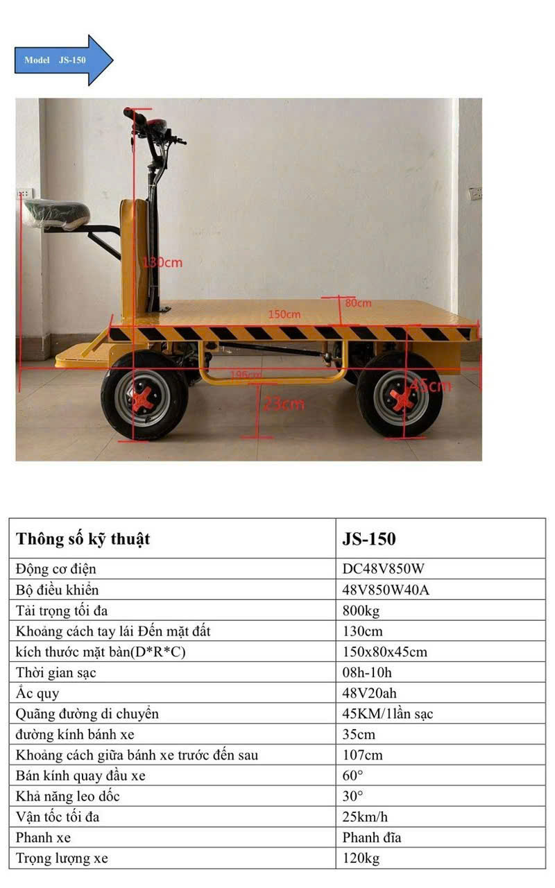 Xe chở hàng điện trong nhà xưởng JS