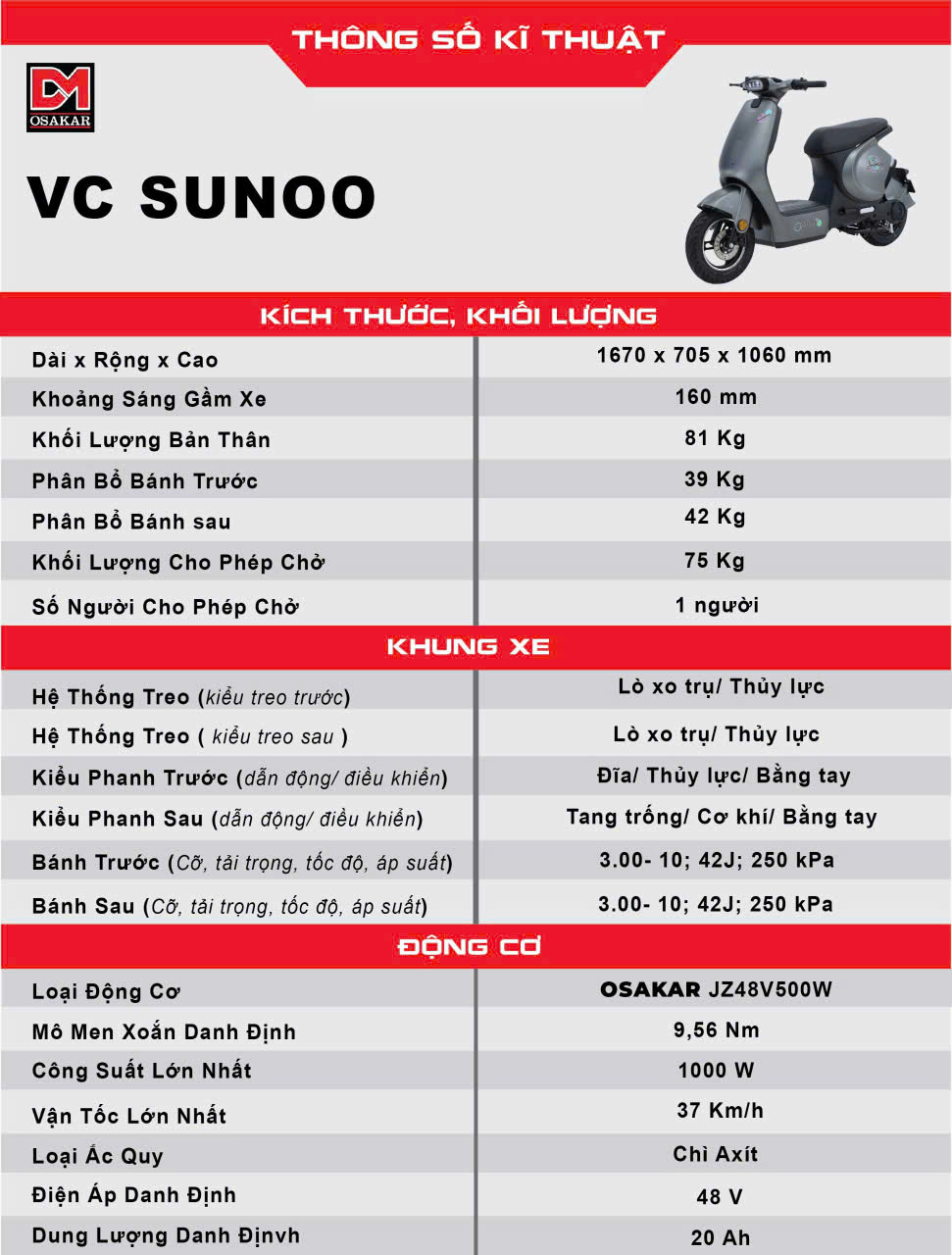 Xe điện Osakar VC SUNOO