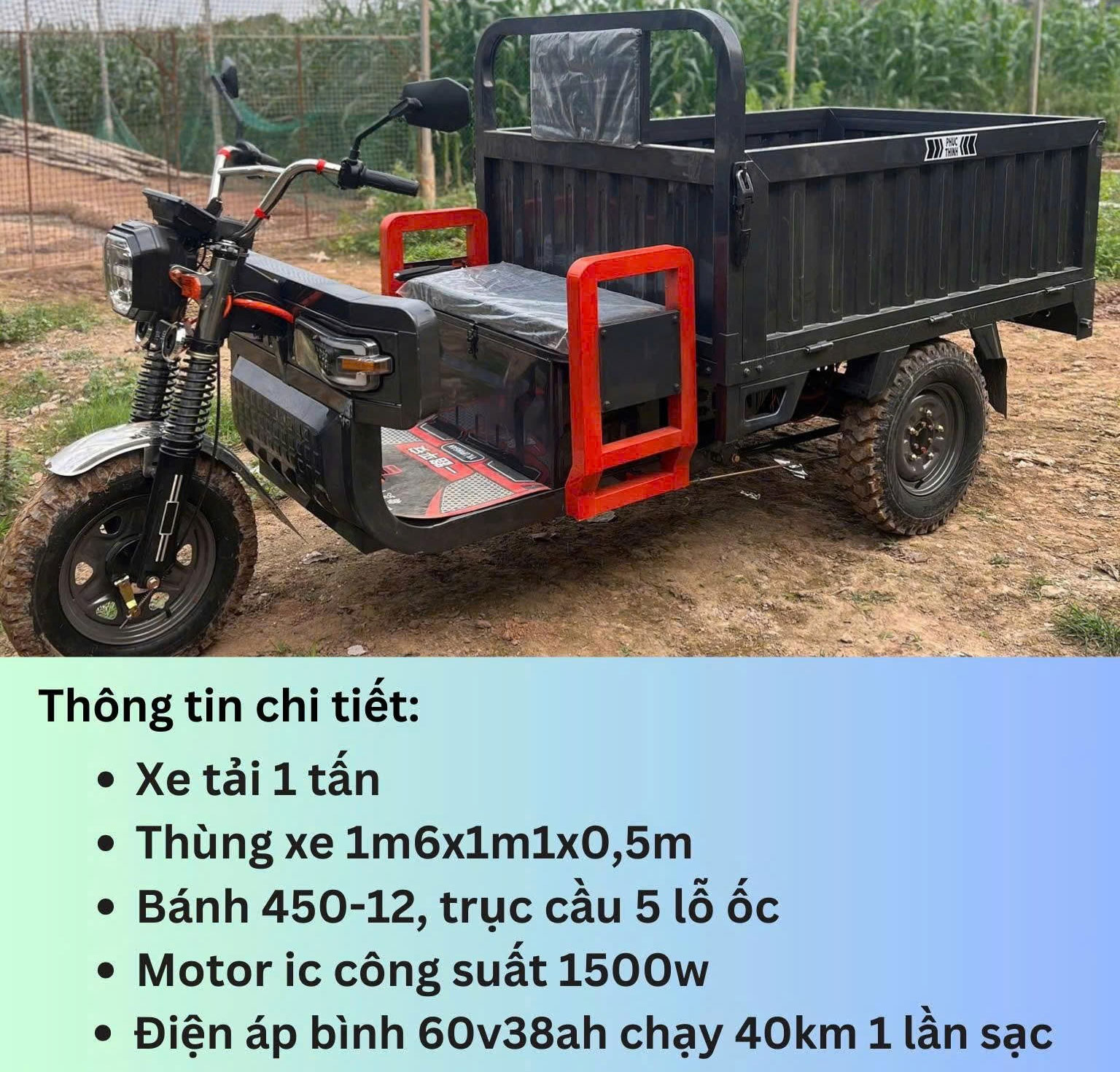 Xe 3 bánh điện nhập khẩu PT 1000kg