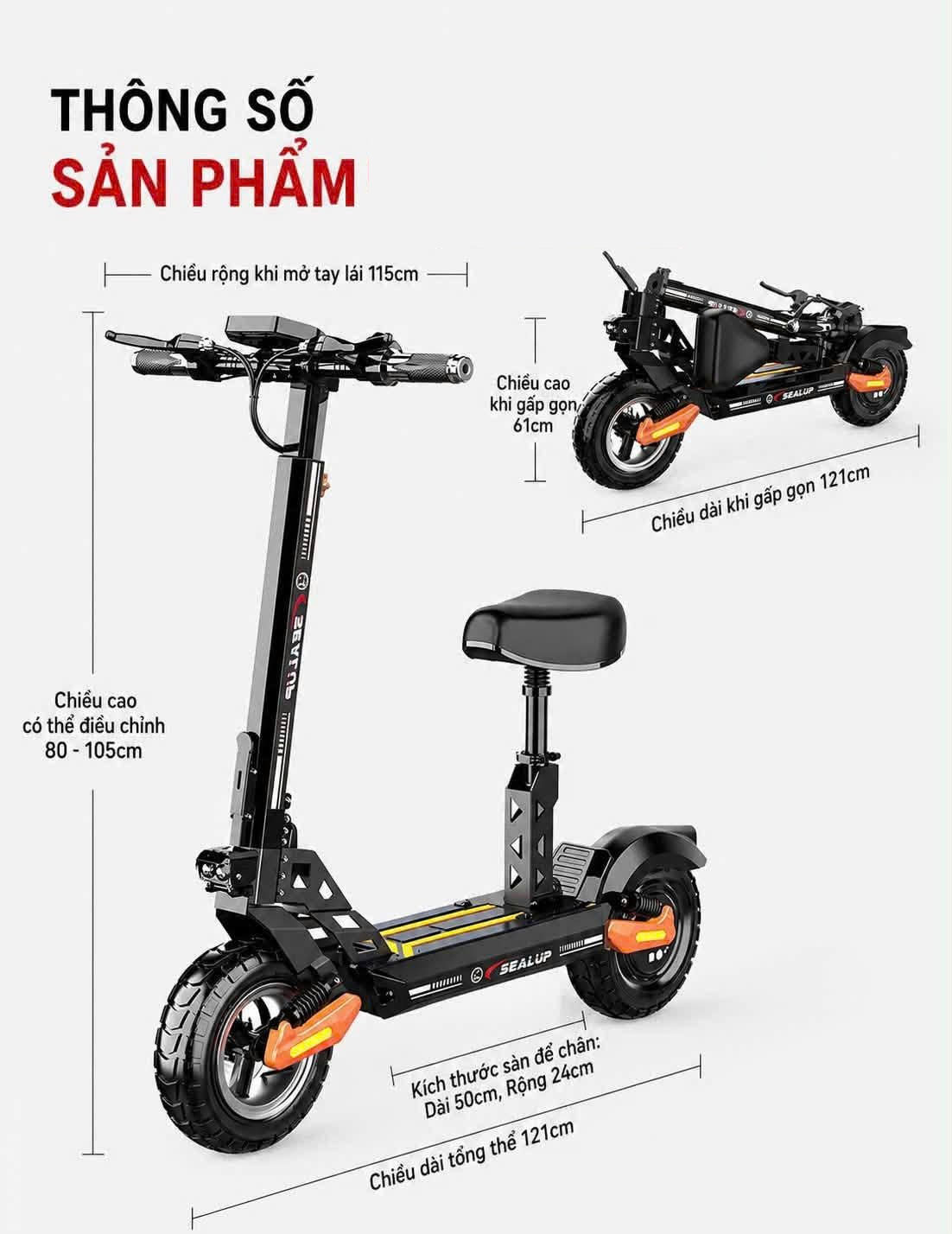 Xe Scooter điện gấp gọn Sealup AE8 Pro