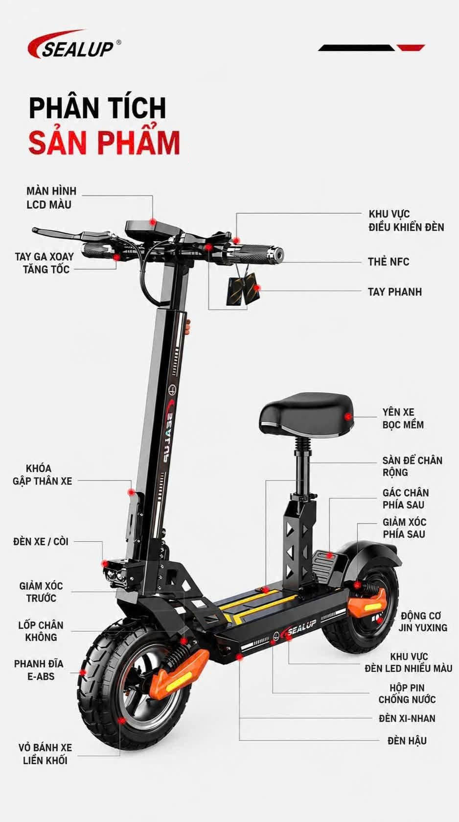 Xe Scooter điện gấp gọn Sealup AE8 Pro